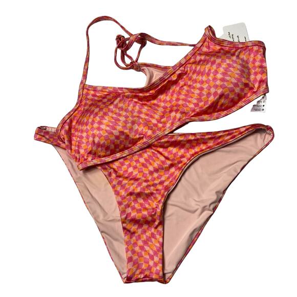 L*SPACE Pamela Top Camacho Classic Bottom Bikini Set Heat Waves Size Large NEW - Picture 3 of 7